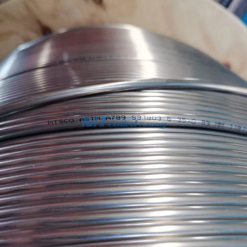 Duplex Steel 2507 Control de línea de flujo Tubería en espiral soldada de núcleo simple/múltiple hasta 33000 pies/bobina