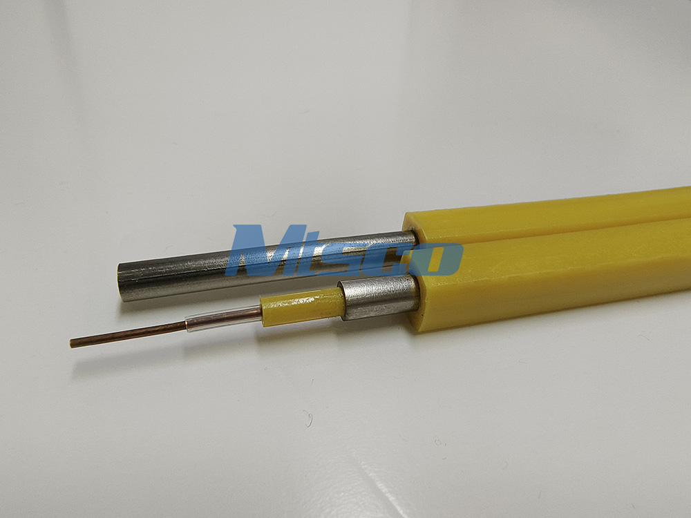 Cable de fibra encapsulado de tubería de aleación de níquel/acero inoxidable para fondo de pozo 