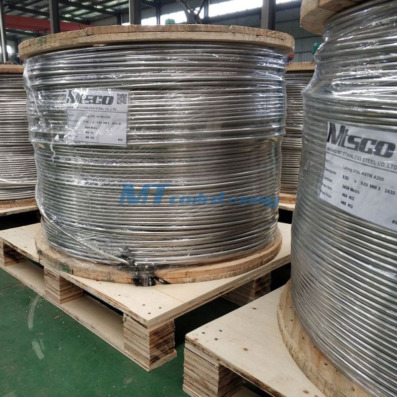 Tubería en espiral soldada duradera industrial de acero inoxidable 304/304L para herramientas de fondo de pozo